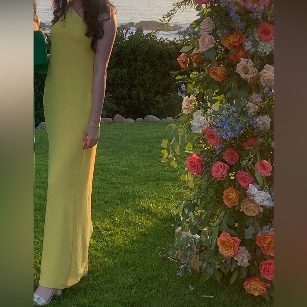 Ralph Lauren Deannie Yellow Cape Dress